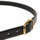 Black Leather Gold Tone Metal Buckle Belt
