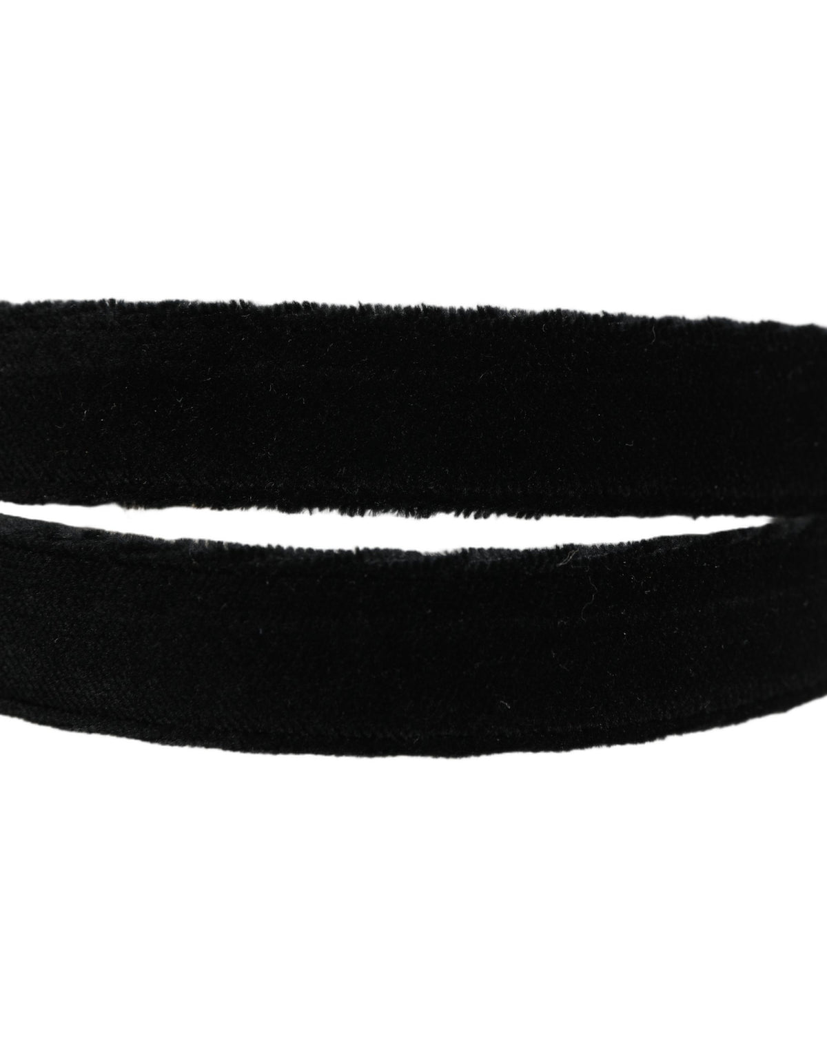 Men Black Velvet Gold Tone Metal Buckle Belt