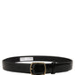 Black Patent Leather Gold Metal Buckle Belt