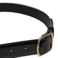 Black Patent Leather Gold Metal Buckle Belt