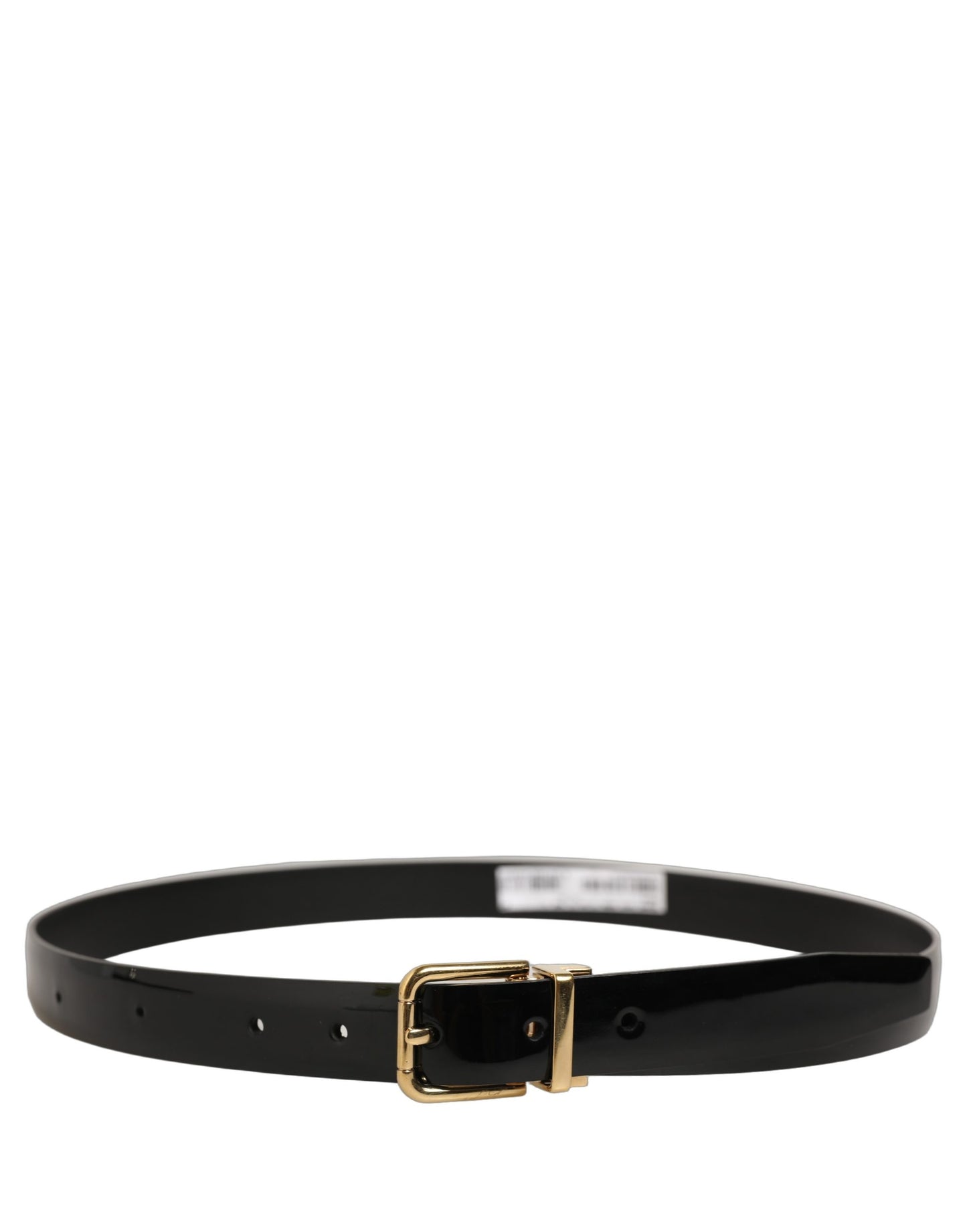 Black Classic Leather Gold Tone Buckle Belt