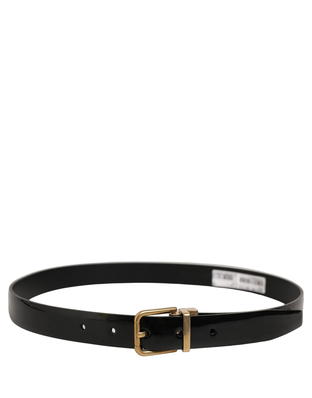 Black Classic Leather Gold Tone Buckle Belt