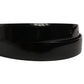 Black Classic Leather Gold Tone Buckle Belt