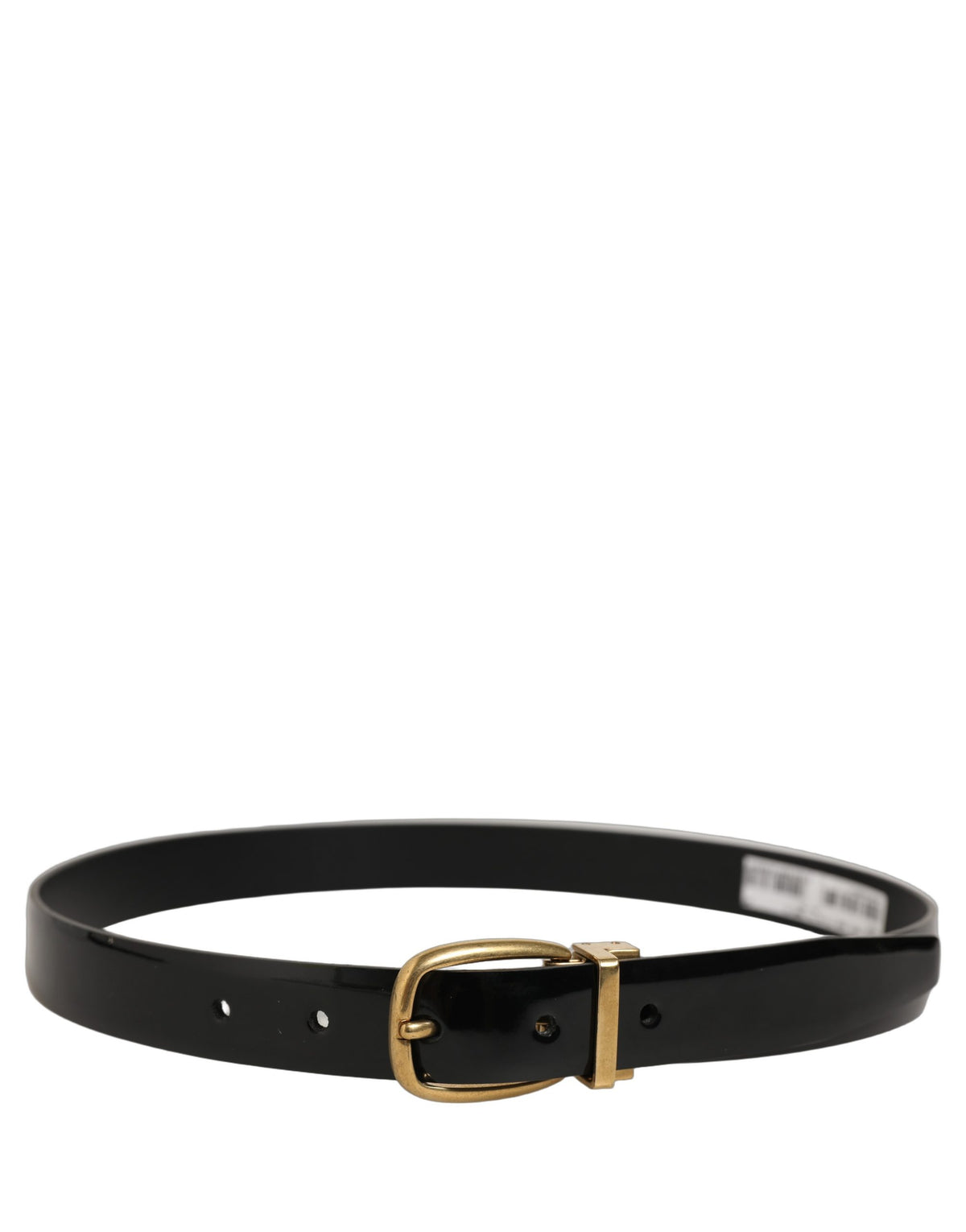 Black Classic Leather Gold Tone Buckle Belt
