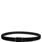 Black Cotton Metal Buckle Classic Men Belt