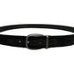 Black Cotton Metal Buckle Classic Men Belt