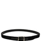 Black Velvet Silver Tone Metal Buckle Belt
