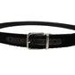 Black Velvet Silver Tone Metal Buckle Belt