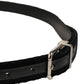 Black Velvet Silver Tone Metal Buckle Belt
