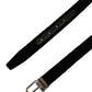 Black Velvet Silver Tone Metal Buckle Belt