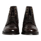 Dark Brown Leather Lace Up Short Boots Shoes