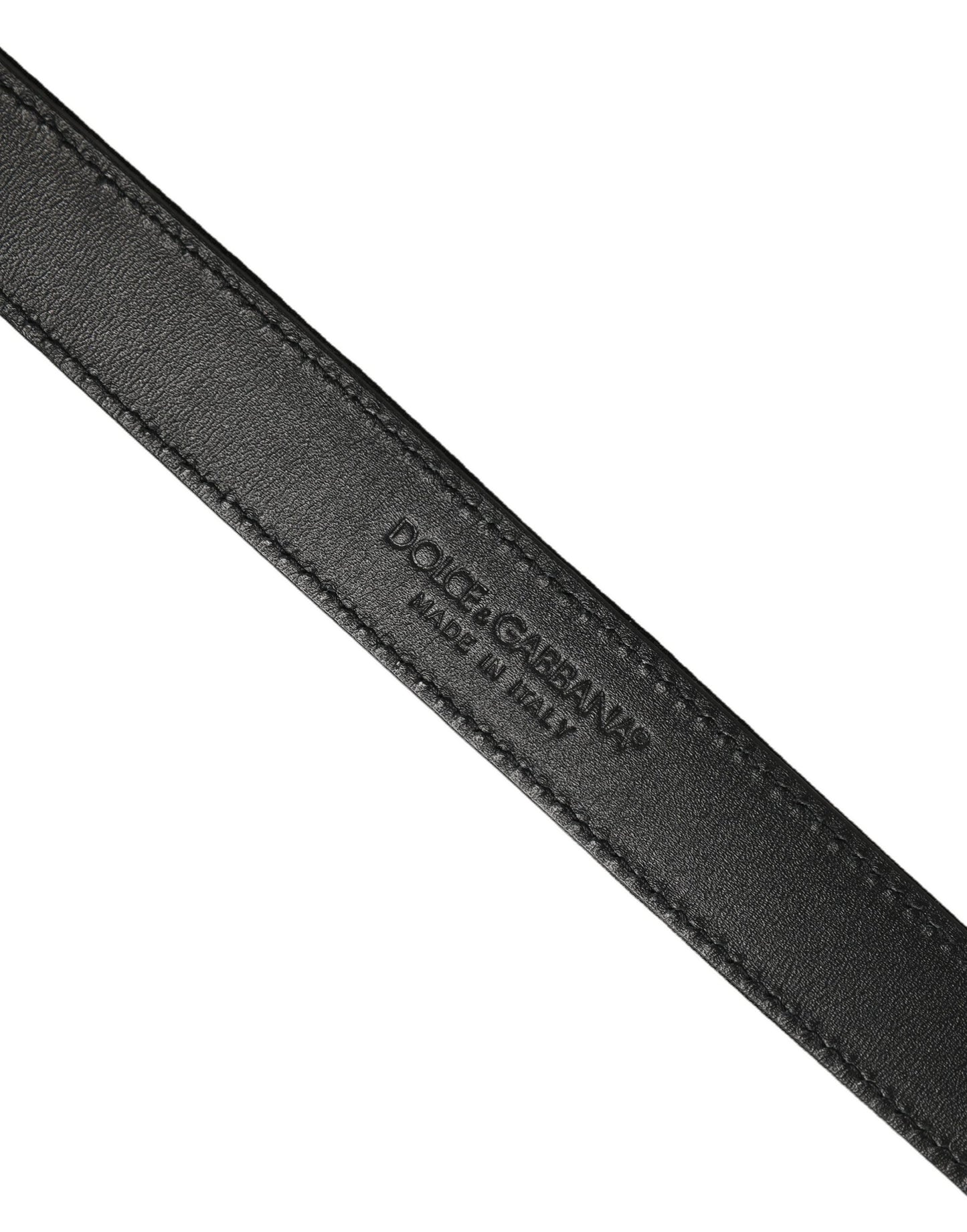 Black Classic Leather Silver Tone Buckle Belt