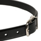 Black Classic Leather Silver Tone Buckle Belt
