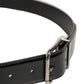 Black Patent Leather Silver Metal Buckle Belt
