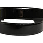 Black Patent Leather Silver Metal Buckle Belt