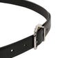 Black Leather Silver Tone Metal Buckle Belt