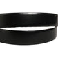 Black Calf Leather Silver Metal Buckle Belt