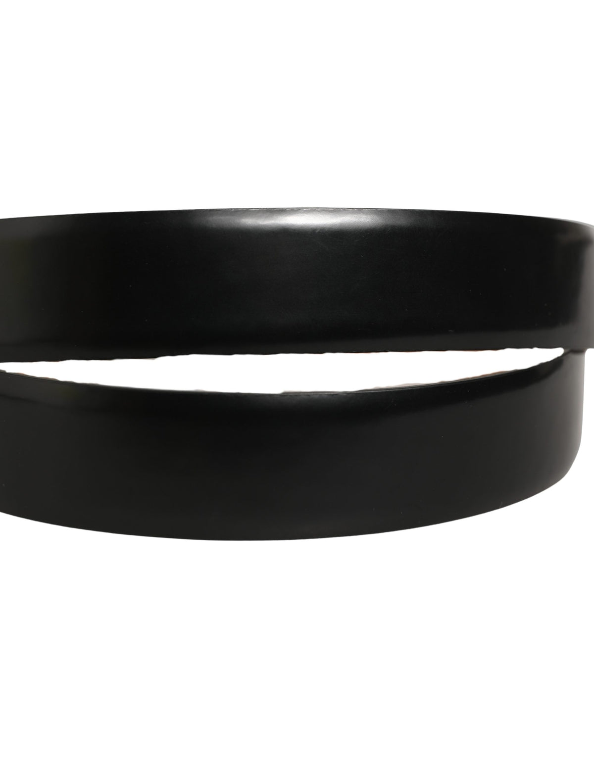 Black Calf Leather Silver Metal Buckle Belt