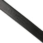 Men Black Calf Leather Gold Metal Buckle Belt