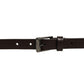 Brown Leather Double Wrap Metal Buckle Belt