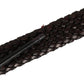 Dark Brown Woven Leather Metal Buckle Belt