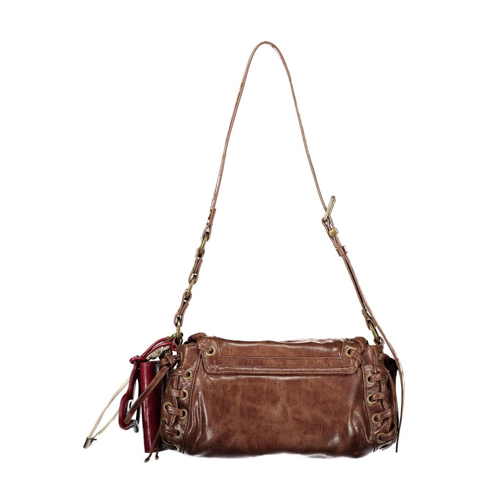 Brown Polyurethane Women's Bag