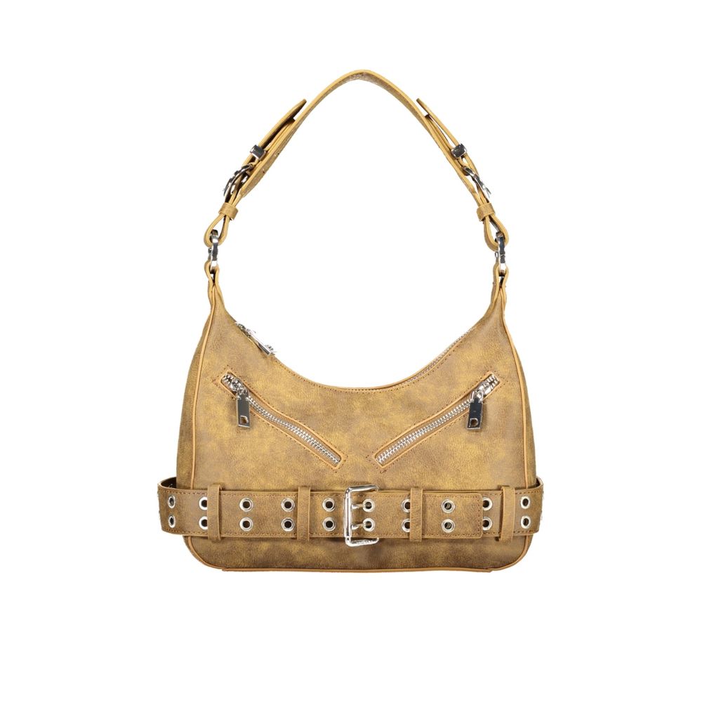Brown Polyurethane Women Bag