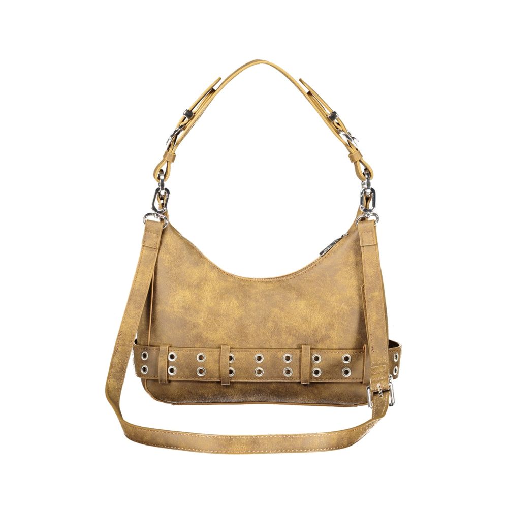 Brown Polyurethane Women Bag