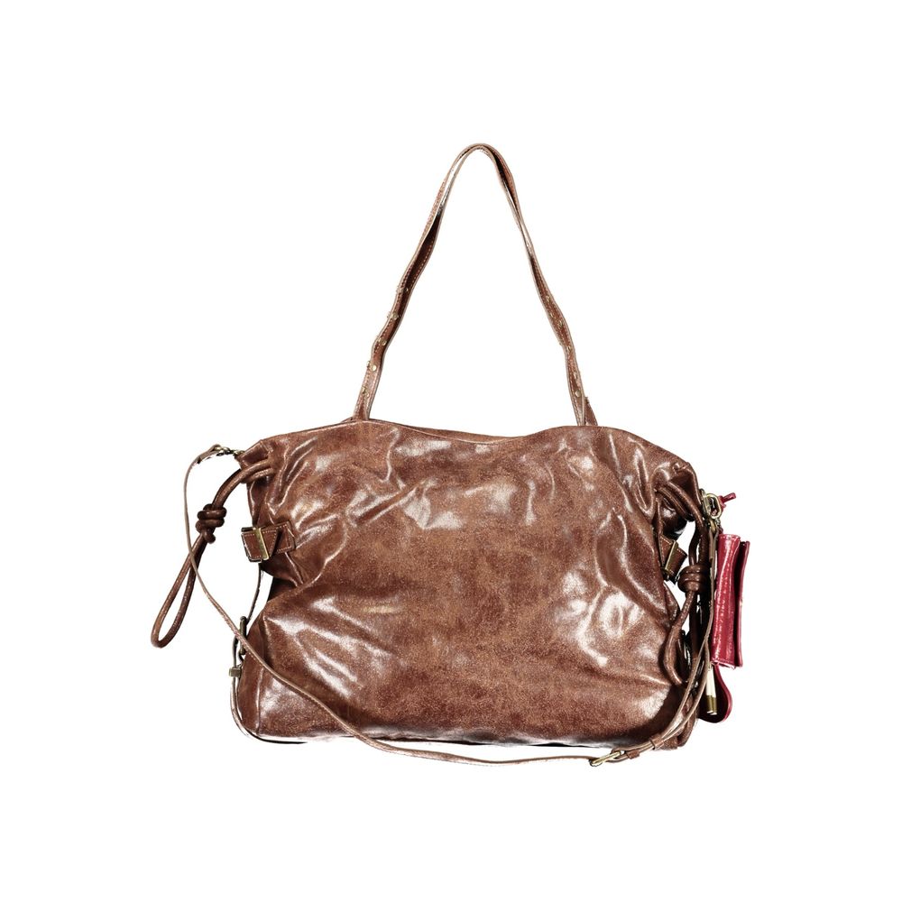 Brown Polyurethane Women's Bag