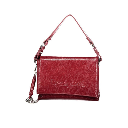 Red Polyurethane Women's Bag