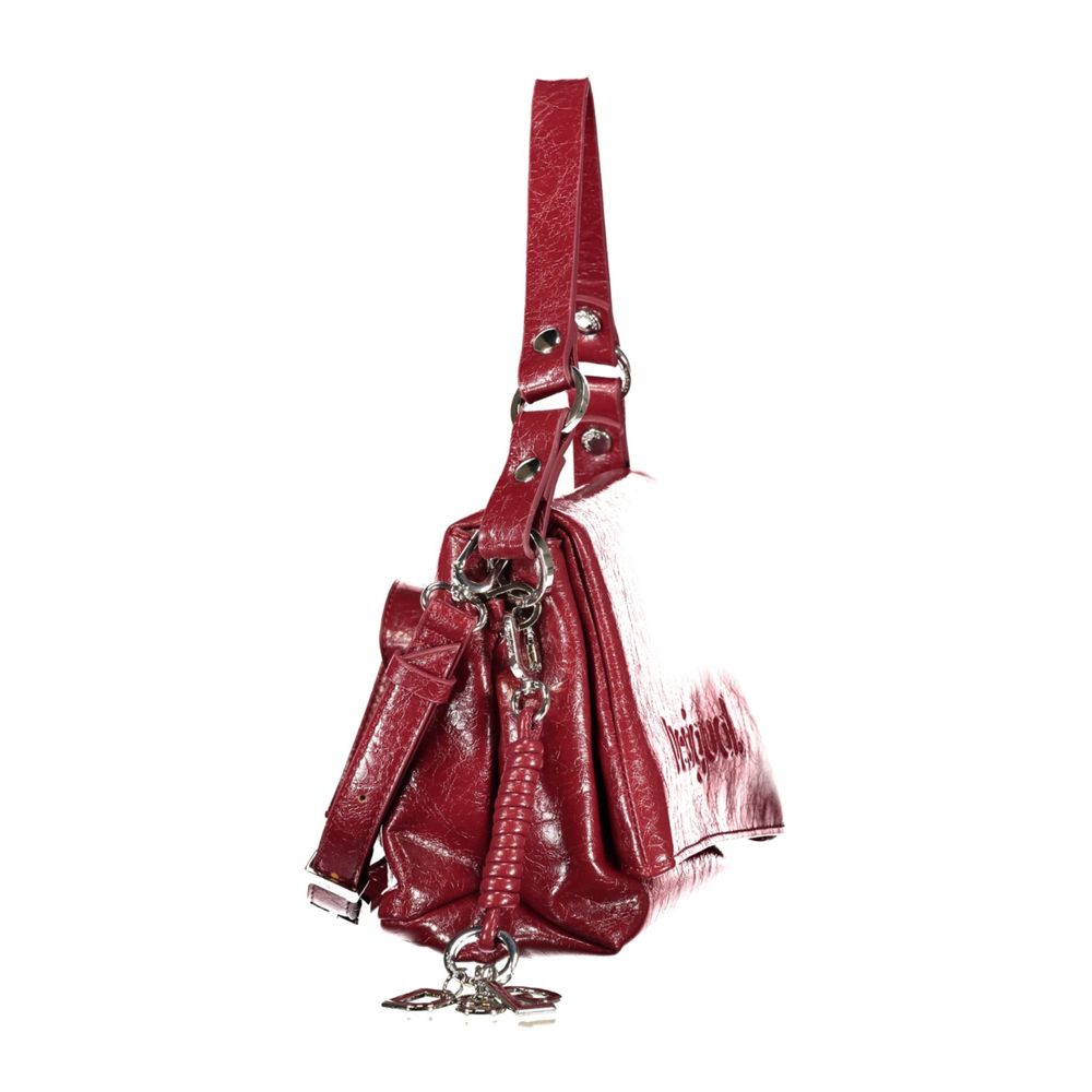 Red Polyurethane Women's Bag
