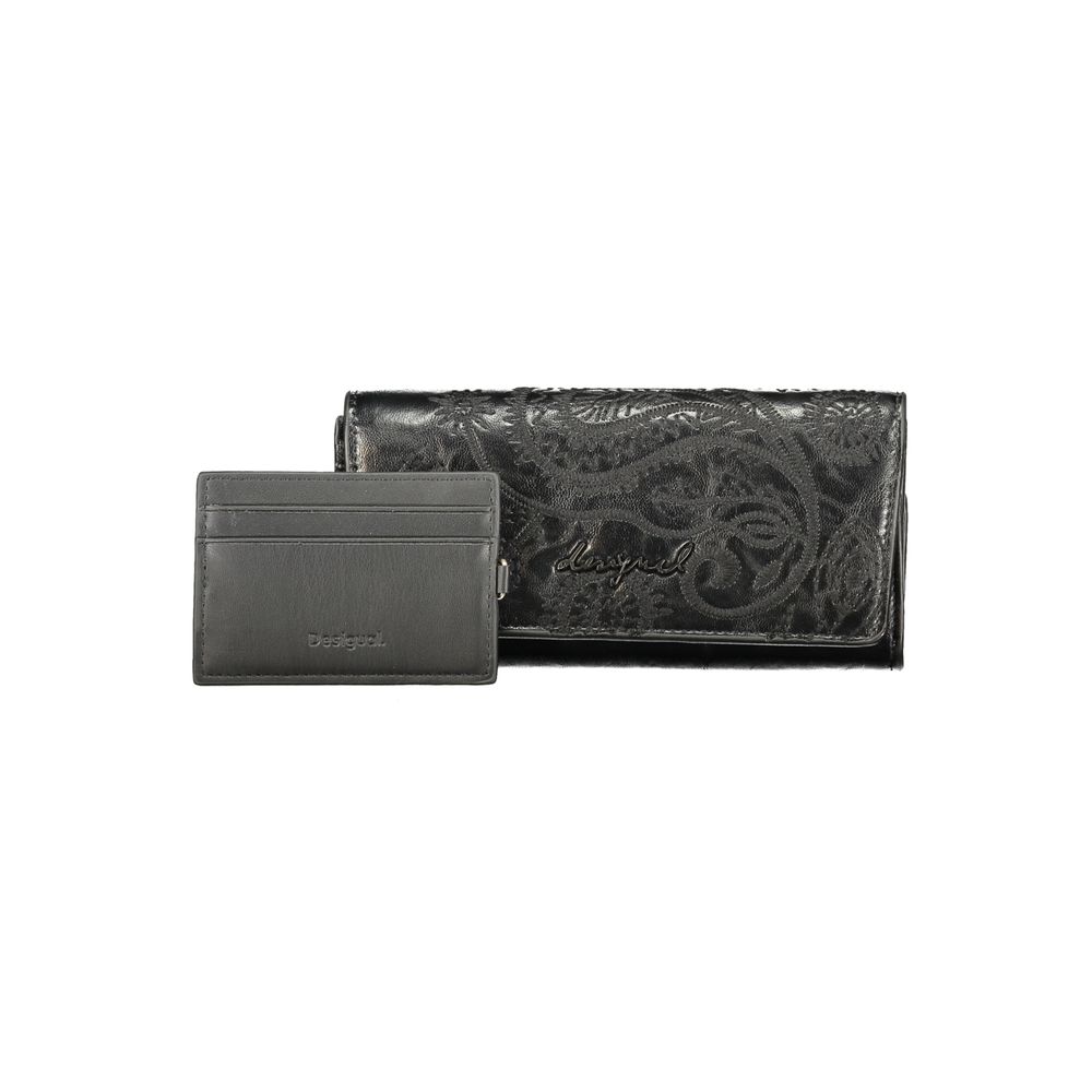 Black Polyurethane Women's Wallet