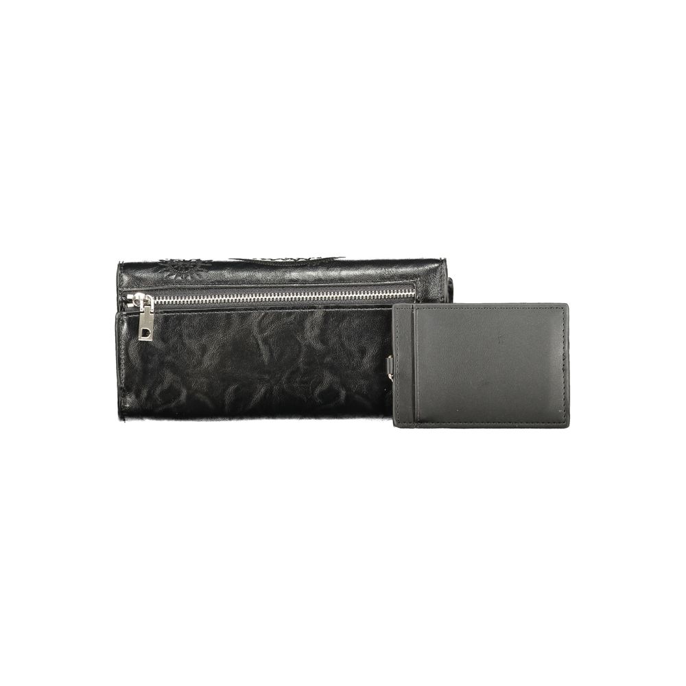 Black Polyurethane Women's Wallet