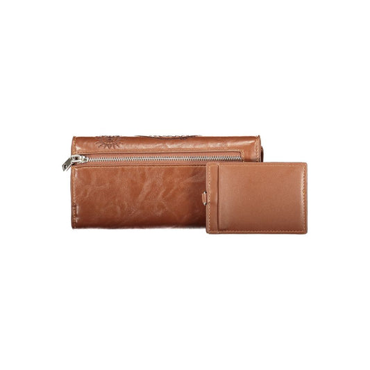 Brown Polyurethane Women's Wallet