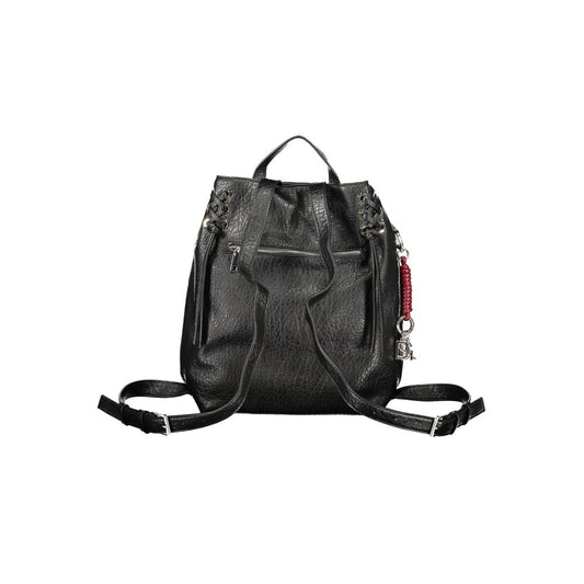 Black Polyurethane Women's Backpack