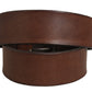 Belt Brown Leather Double Prong Metal Buckle