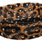 Brown Leopard Calf Hair Studs Metal Buckle Belt