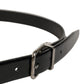 Black Leather Studs Silver Metal Buckle Belt
