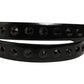 Black Leather Studs Silver Metal Buckle Belt