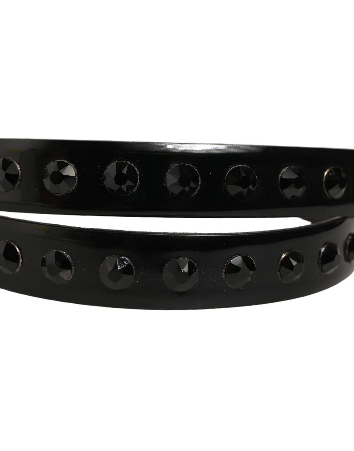 Black Leather Studs Silver Metal Buckle Belt