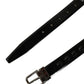 Black Leather Studs Silver Metal Buckle Belt