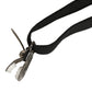 Black Adjustable Silver Metal Clips Suspenders