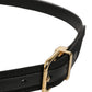 Black Canvas Leather Gold Metal Buckle Belt