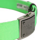 Green Canvas Logo Plaque Metal Buckle Belt