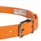 Orange Leather Silver Tone Metal Buckle Belt