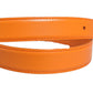 Orange Leather Silver Tone Metal Buckle Belt