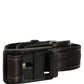 Men Black Nylon Webbing Plastic Buckle Belt