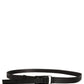 Men Black Nylon Webbing Plastic Buckle Belt