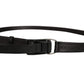 Men Black Nylon Webbing Plastic Buckle Belt