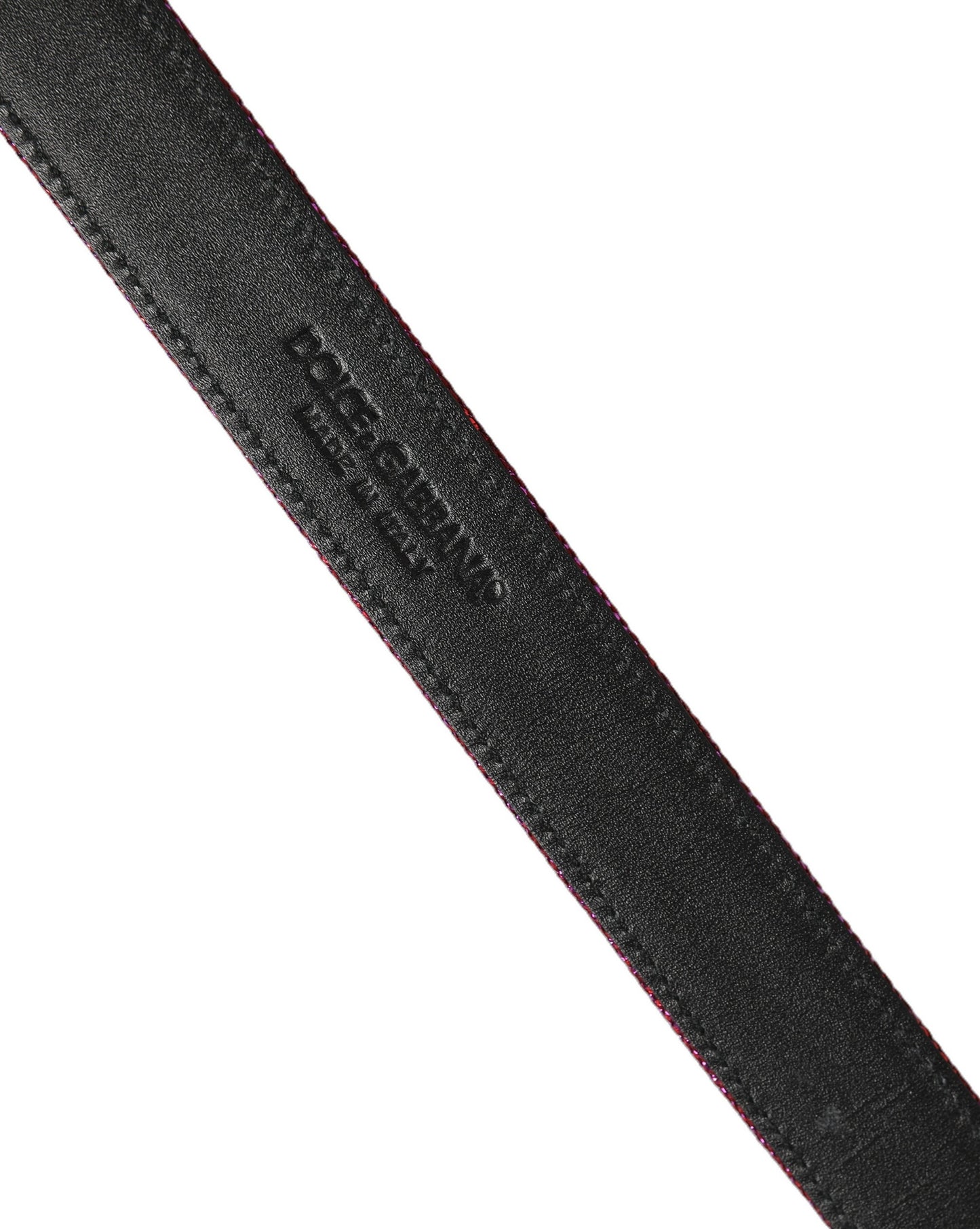 Men Fuchsia Glitter Silver Metal Buckle Belt